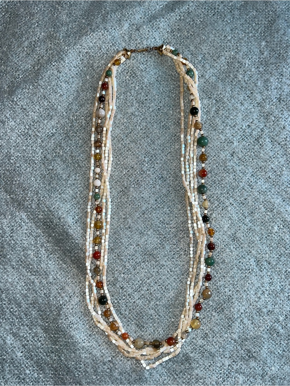 Multi-strand Beaded Mother-of-Pearl Necklace